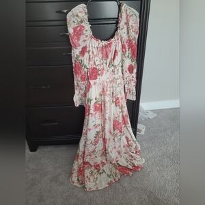 Jessakae White Floral Puff Long Sleeve Julia Dress
